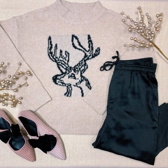 Reindeer Sweater- Sand - Picture 2 of 2